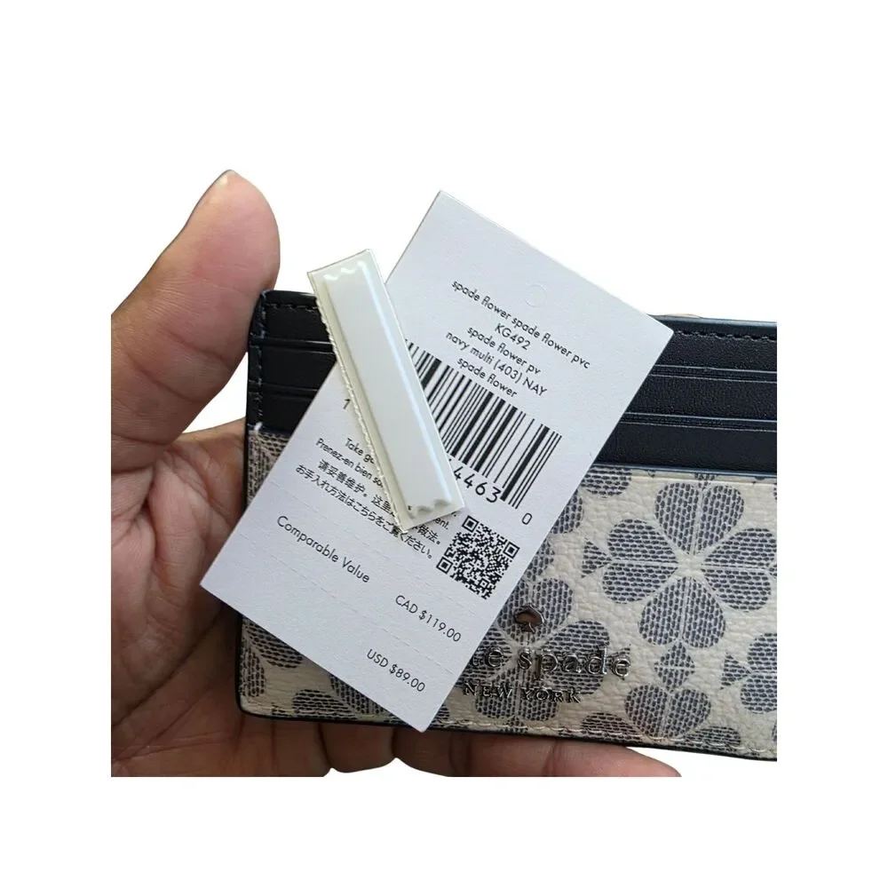 NWT Kate Spade Signature Spade Flower Crossbody & Card Holder Set Navy Multi